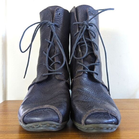 Trippen x+os Blue Leather Whimsigoth Fairy Ankle Boots 7 / 38 Made in Germany - Picture 1 of 9